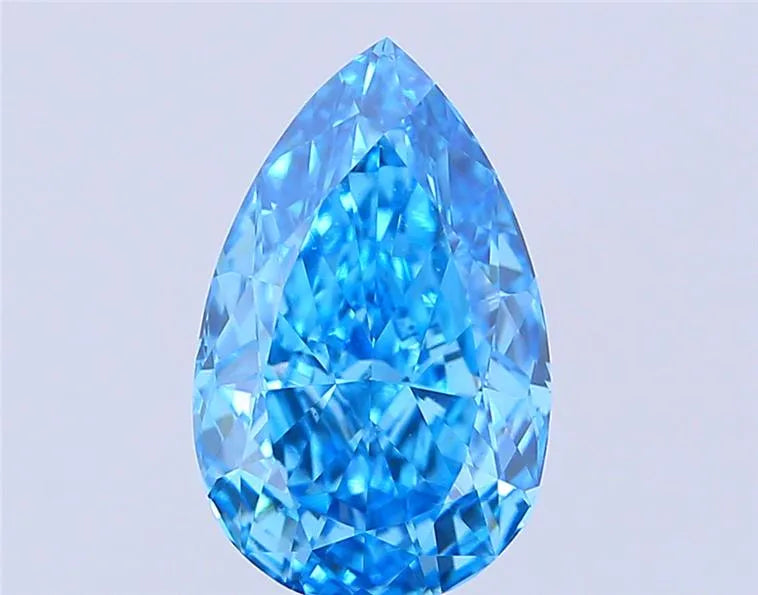 2.93ct Pear Lab Grown Diamond (Colour Fancy Vivid Blue, Clarity VVS2, IGI Certified)