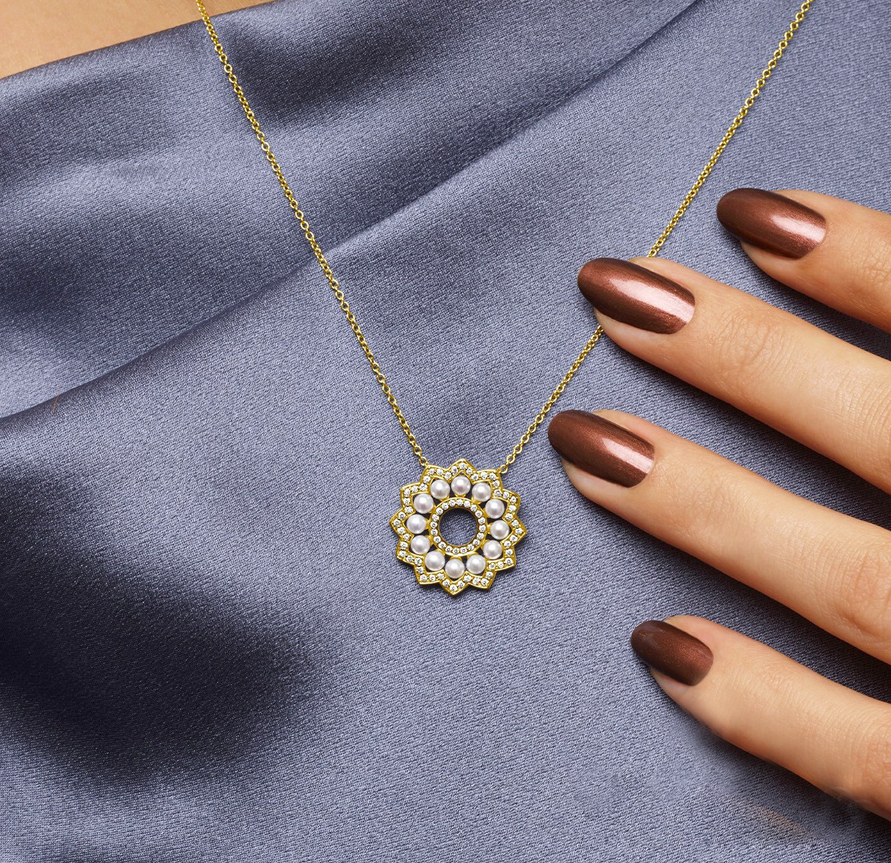 Verragio 18k Yellow Gold Belle Pearl & Diamond Pendant