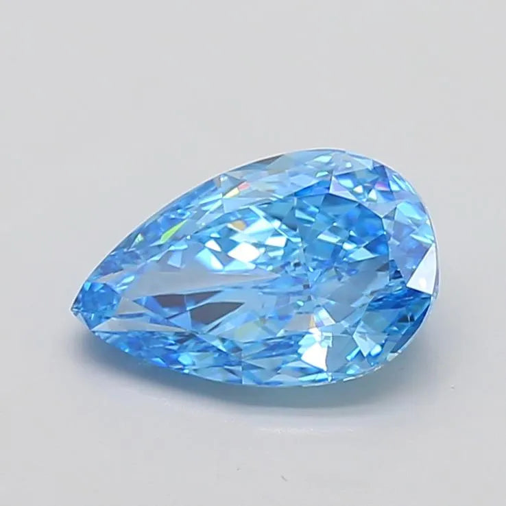 3.29ct Pear Lab Grown Diamond (Colour Fancy Vivid Blue, Clarity VVS1, IGI Certified)