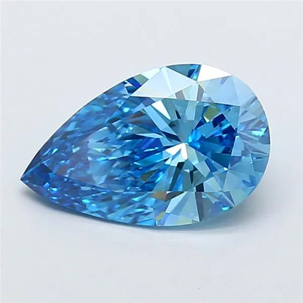 3.58ct Pear Lab Grown Diamond (Colour Fancy Vivid Blue, Clarity VVS2, IGI Certified)