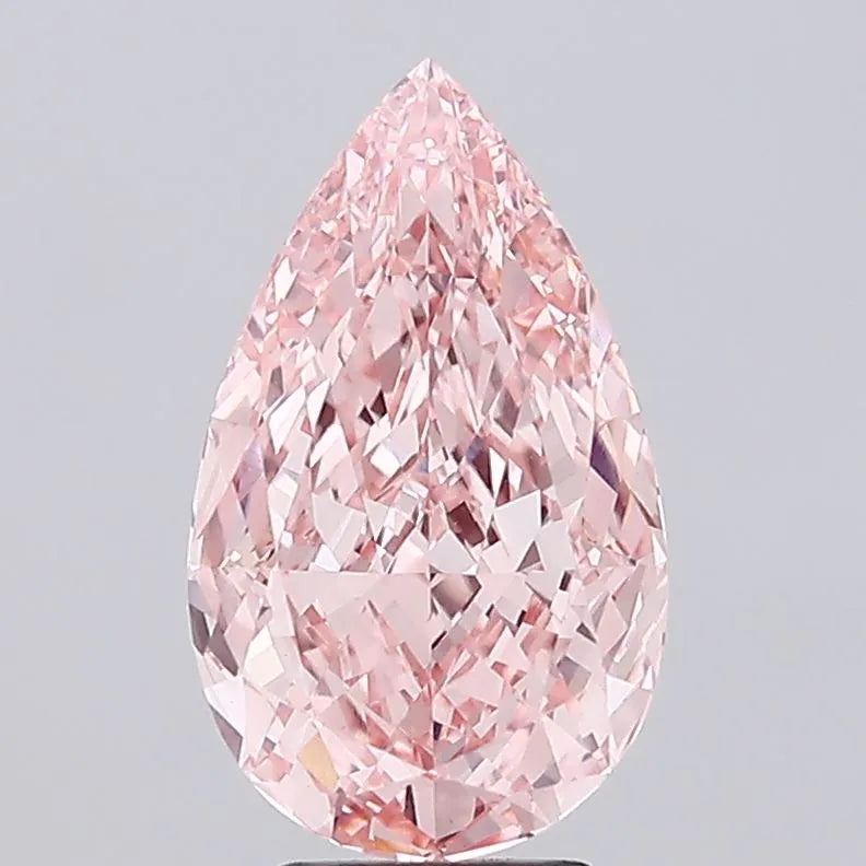 5.06ct Pear Lab Grown Diamond (Colour Fancy Vivid Pink, Clarity VVS2, IGI Certified)