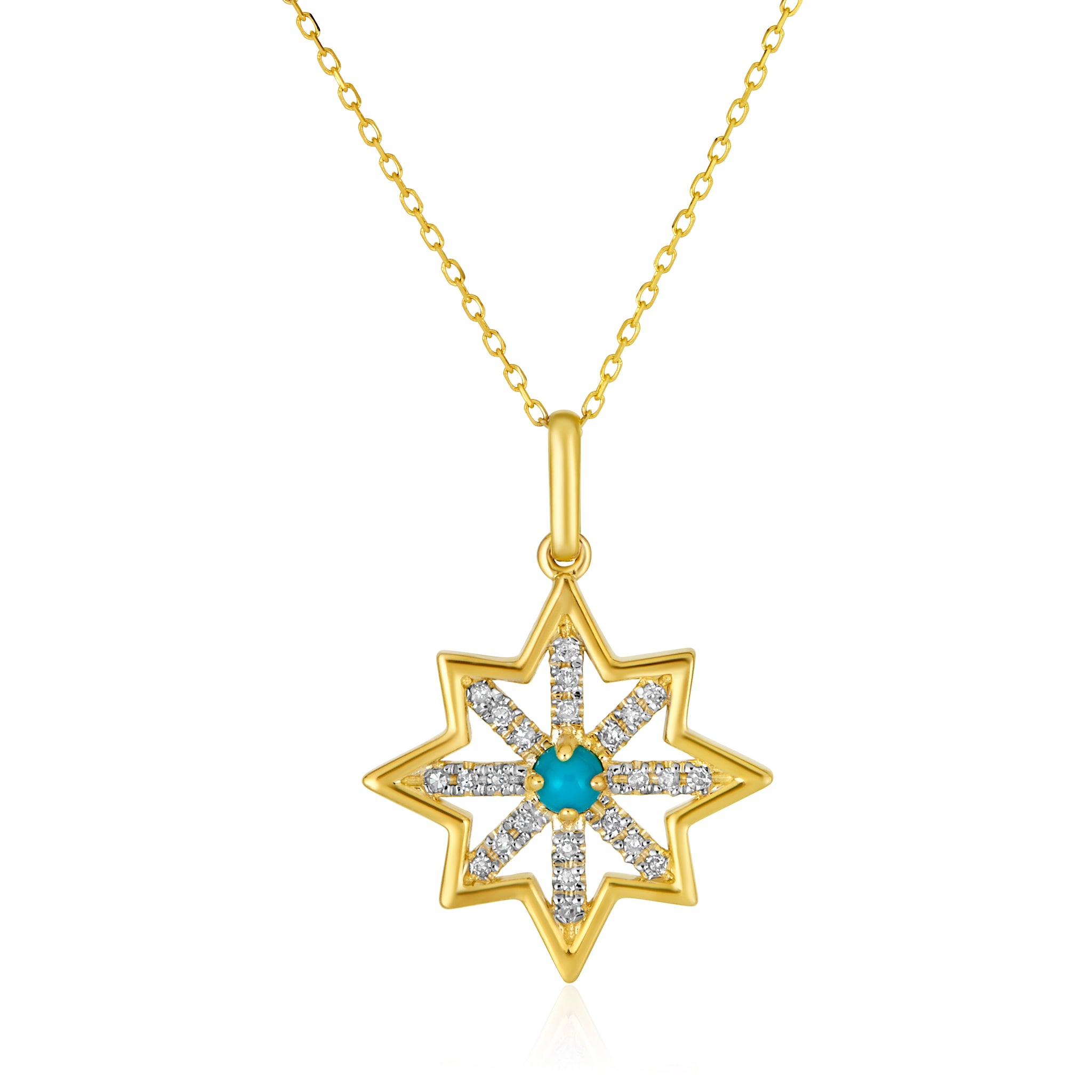 Turquoise Diamond Star Necklace