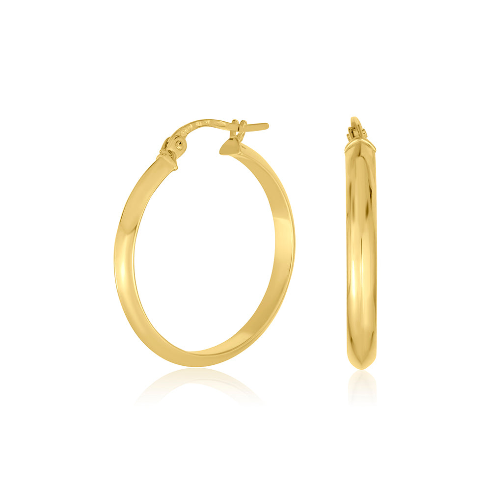 アクセサリー k18Yellow Gold Hoop Earrings 2x40mm 18K Yellow Gold Knife Edge Hoop Earrings (20mm)
