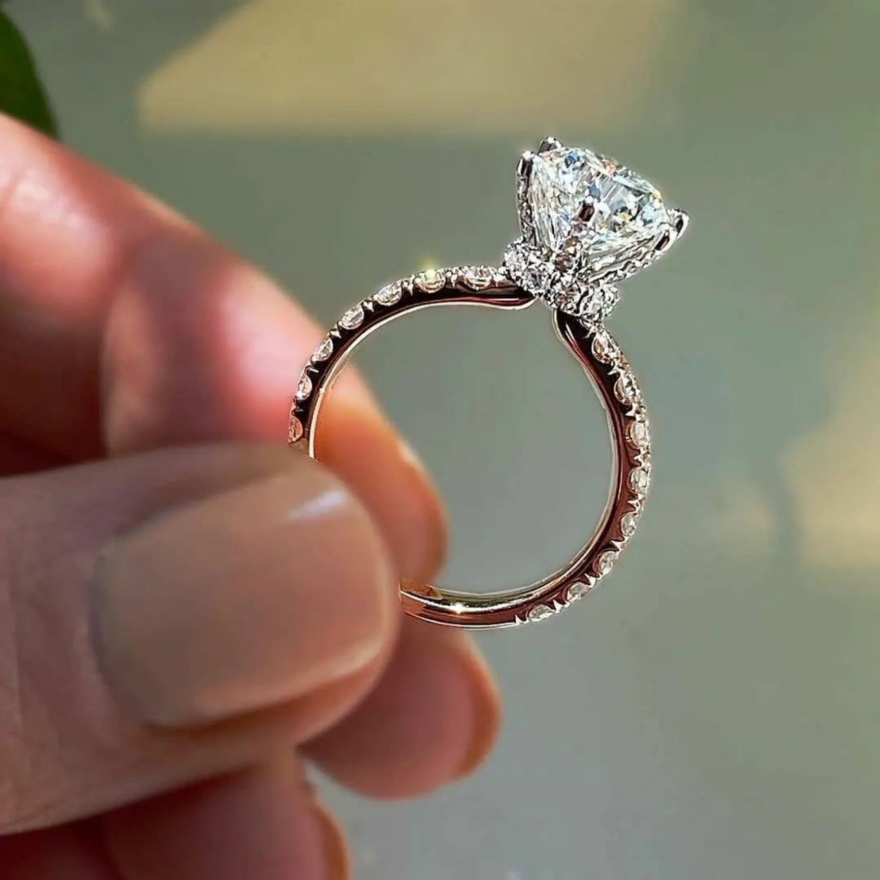 Round Shape Engagement Ring Side View