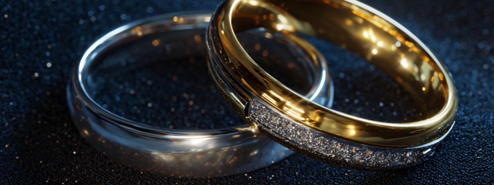 Platinum ring and gold ring