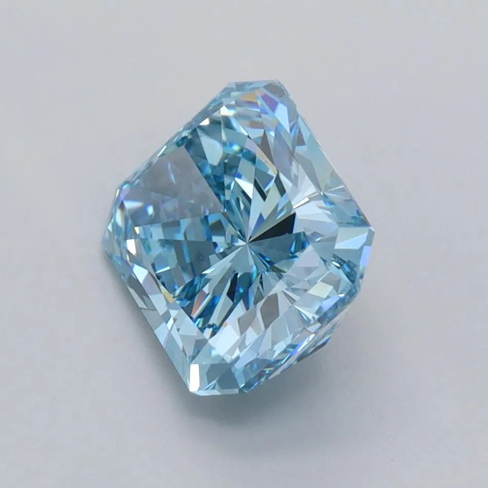 2.04ct Radiant Lab Grown Diamond (Colour Fancy Vivid Blue, Clarity VVS1, IGI Certified)