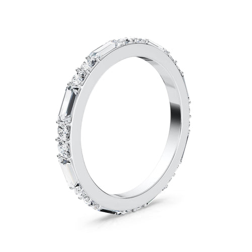 Round Baguette Diamond Eternity Band Miro Jewelers