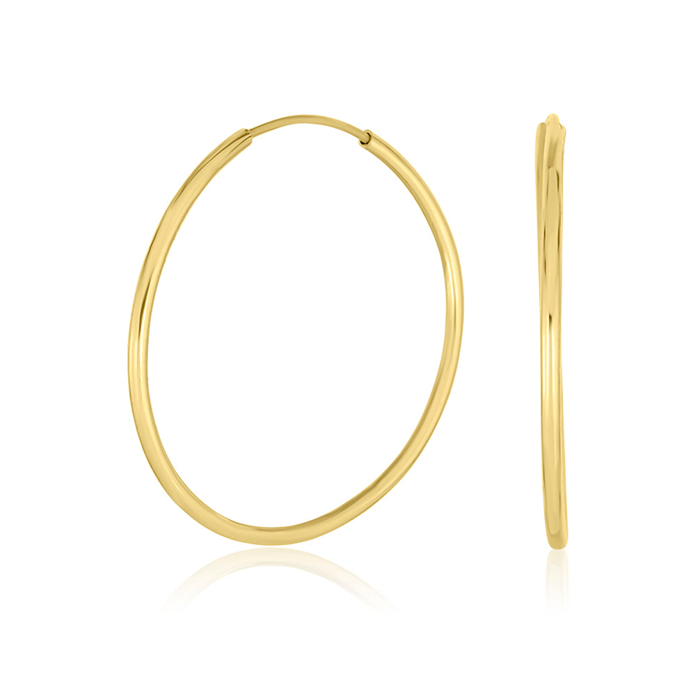 18K Yellow Gold Endless Hoop Earrings (25mm)